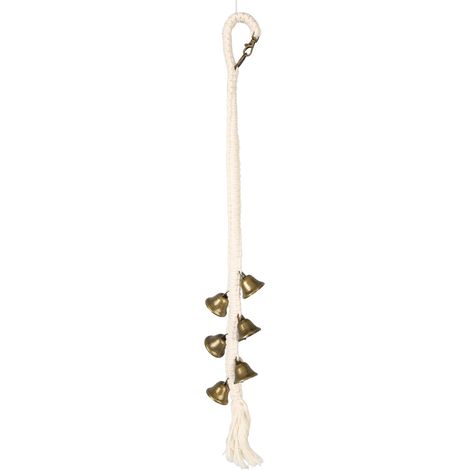 Cloche en corde de coton pour dressage chien, suspendue, tissée main, teinte bronze (1/5)