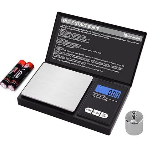 Digital gram scale, 200 g 0.1 g, pocket electronic scale with 100 g weight gauge, for cereals, gold, jewellery, food, LCD, tare, automatic shut-off (1/5)