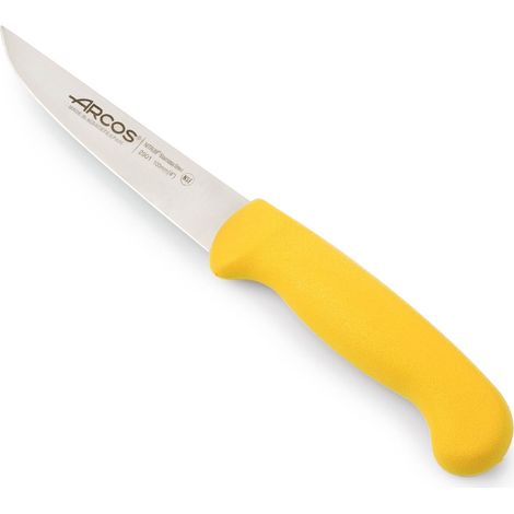 Cuchillo para verduras Arcos 2900 - Prof  290100 acero inoxidable Nitrum mango ergonómico de Polipropileno de color amarillo  y hoja de 10 cm, funda display (1/5)