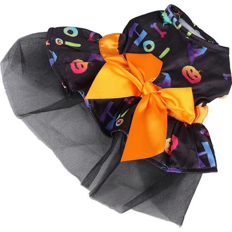 Déguisement d'Halloween pour chien : mignon, élégant, doux, confortable, lavable et coloré, idéal pour une fête d'Halloween. Robe pour animal de compagnie parfaite pour Halloween. (1/2)