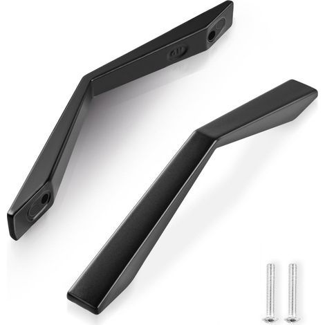 Juego de 2 tiradores para armarios de cocina, distancia entre orificios de 128 mm, tirador de puerta de cocina de aleación de zinc negro, tirador para muebles de cocina con tornillos. (1/5)