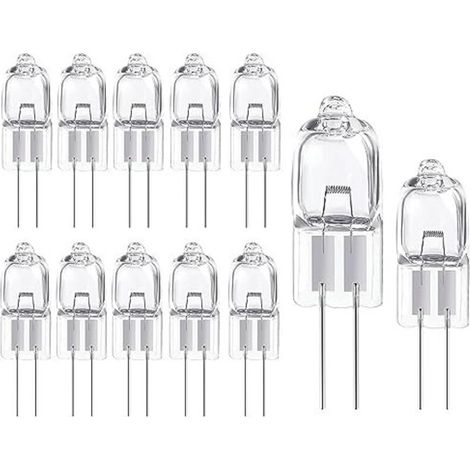 Ampoule Halogene G4 12V 20W, 12 Pièces Ampoule G4 3000K Blanc Chaud, Lampe de Base à Broche Halogène, Gradable, Lampe Halogène G4 pour Lustres en Cristal, Micro-ondes Cuisinière Plafon (1/5)