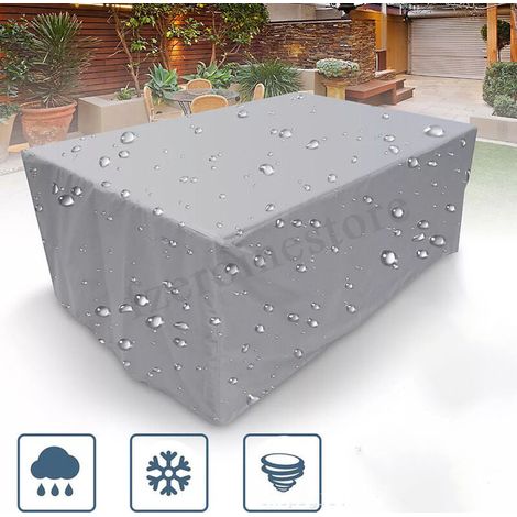 Garden Furniture Cover, Rectangular for Garden Table Furniture Set, Snow Protection Waterproof Dustproof Anti-UV Breathable, Waterproof and Winterproof 210D Oxford, Gray, 120 120 74cm (1/5)