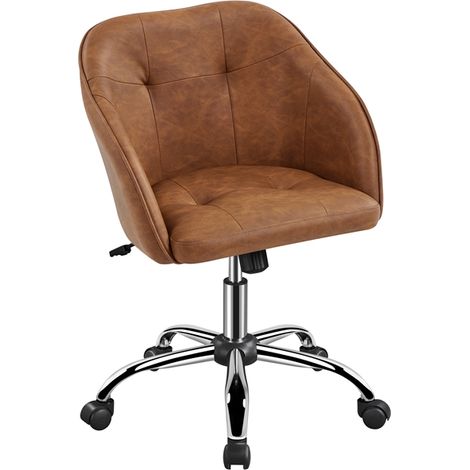 Homevive Silla de Oficina Giratoria de 360° de Cuero PU con Altura de Asiento Ajustable Silla Terciopelo Carga 136 KG
