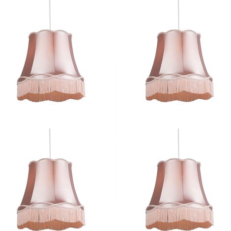 QAZQA Lampada a sospensione con paralume Granny - Retrò - Plastico,Tessuto - Rosa - Tondo Max. 4 x Watt