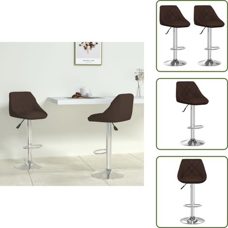 Tabourets de bar lot de 2 marron similicuir - Tabouret De Bar - Tabourets De Bar - Chaise De Comptoir - Chaises De Comptoir (1/5)