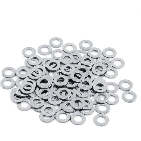 100pcs  304 Stainless Steel  Metric flat Washers Screw Repair Kit Tool M3/M4/M5/M6/M8/M10 (M8)