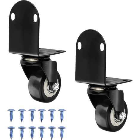 JSSEVN - Pieces Furniture Casters, Swivel Caster with L-Shaped Mounting Plate, 360° Swivel Caster, Suitable for Furniture, Supports 40 kg Each (1/5)