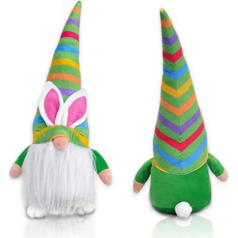 MINKUROW Mizijia Pasqua Peluche Conigli Gnomi, 1pc Pasqua Bambola Di Peluche, Decorazioni Di Pasqua Bambola, Peluche Gnomo Di Pasqua, Decorazioni Di Pasqua Elfi Nani Verdi Figurine (Verde) (1/5)