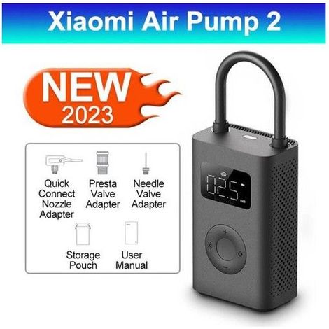 Pompe à air Xiaomi 2 - Xiaomi Mini pompe à air portable 2 ata jia, compresseur'air électrique, type c, gonfle (1/4)