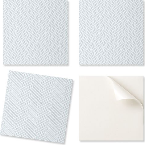 Baldosas de PVC con motivo decorativo f谩cil para comedor, dise帽o en zigzag con l铆neas, 20x20x20 cm.