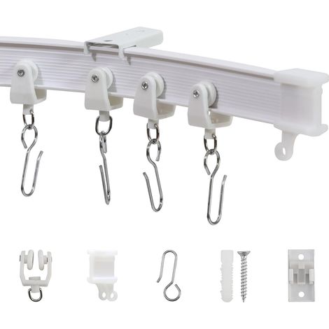 Flexible Ceiling Curtain Rod, Curved Curtain Rod for Ceiling Mounting, Folding Room Divider for Living Room and Bathroom Privacy (6M) (1/5)