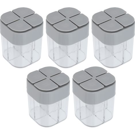 5 pièces Récipient à Épices 4 en 1 avec Bouchon Étanche pour Cuisine Maison Restaurant (1/5)