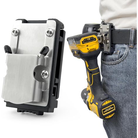 Porte Outils Ceinture - Support Clip-on pour Ceinture à Outils, Clips en Acier Inoxydable 304 pour Crochets et Outils, pour Perceuse Sans Fil, Visseuse à Chocs, Cloueur, Mètre Ruban (1/5)