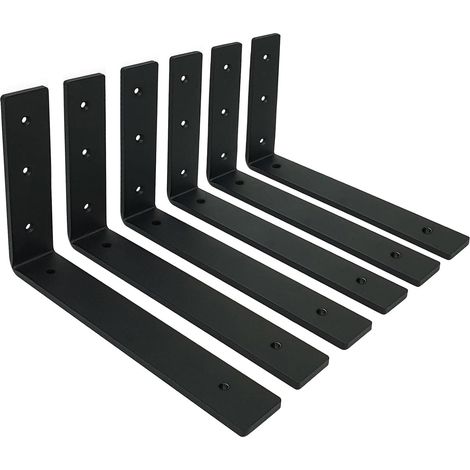 Lot de 6 Equerre Etagere Murale, Supports Pour étagères Lourdes Industrielles, Equerre Charge Lourde, Supports en L, 5 mm d'épaisseur avec Vis (30 cm) (1/5)