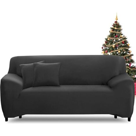 Keyoung – Housse de canapé extensible 3 places – Revêtement élastique lavable – Antidérapante avec accoudoirs – Protection complète contre taches et déchirures (1/5)