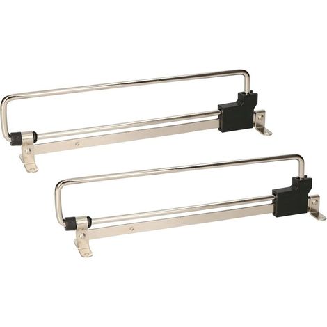 Lot de 2 tringles à vêtements extensibles 250 mm, idéales pour aménager votre armoire de rangement, ajustables et robustes pour suspendre vos vêtements sans effort (1/5)