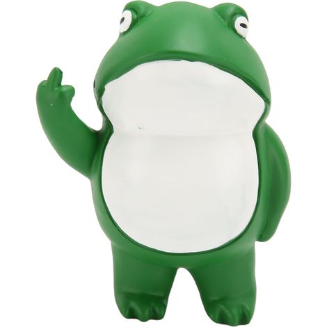 Grenouille Statue Verte Doigt d'Honneur Mignon Figurine Grenouille Sculpture Décoration Jardin pour Terrasse Cour (1/5)