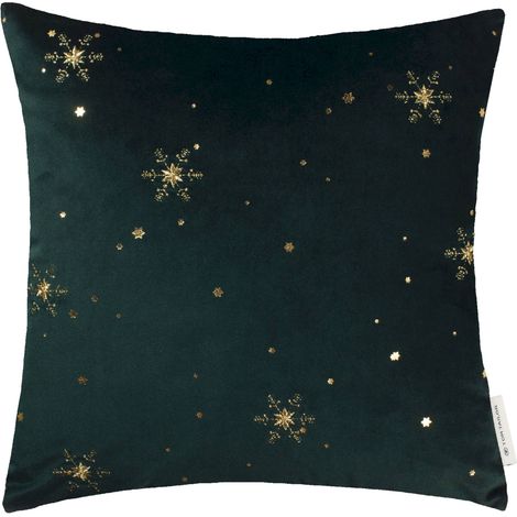 TOM TAILOR Housse de coussin décoratif WEIHNACHTSKISSEN -  38x38 cm, Vert foncé