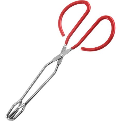 Pinces alimentaires et barbecue en acier inoxydable, poignées rouges, épaisses et robustes, pour cuisine, buffet et grillades (1/5)