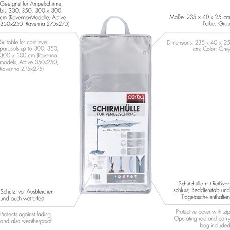 Doppler Schutzhülle für Pendelschirme 300 cm, 350 cm und 300x300 cm (1/5)
