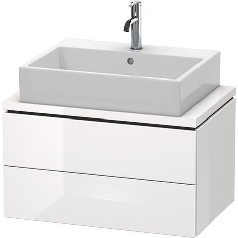 Meuble bas console L-CUBE 400x720x477mm blanc brillant