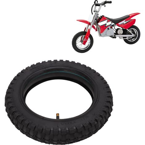 Die 12,5x2,75 Reifen und 12,5x2,5/2,75 Schläuche mit TR13 Winkelventilen sind für die Razor MX350 und MX400 geeignet (Schläuche werden ohne Luft geliefert). (1/5)