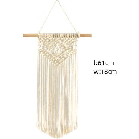 Tenture Murale,Decoration Maison Macrame Mural Tapisserie Murales Tapis Mural Tisses Main Interieur Exterieur Decoration Boheme Mariage Salon Chambre (White-blong)