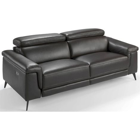 Canapé 3 places rembourré en cuir avec mécanisme électrique relax (1/5)
