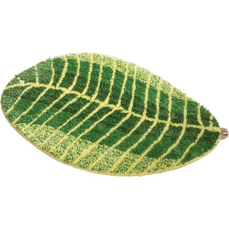 Tapis de Salle de Bain Peluche Douce - Feuilles Forme de Plancher Anti-Dérapant Absorption de l'eau Tapis pour la Chambre Cuisine Porte Baignoire 40 60cm (1/5)