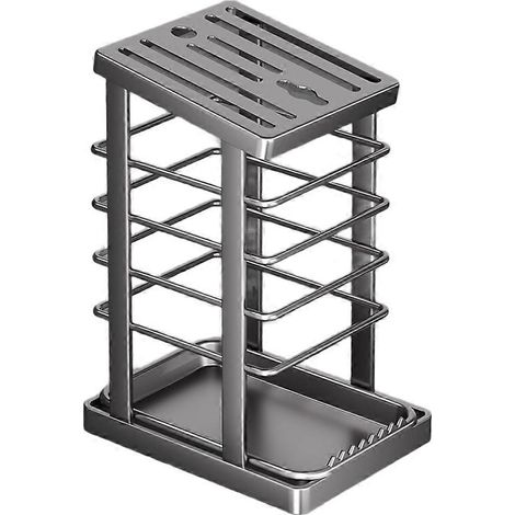 Support de rangement de table de cuisine étanche et ajouré, organisateur d'ustensiles de cuisine gris (1/5)