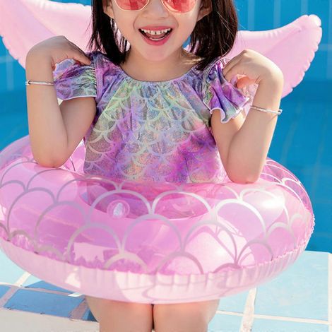Bouée gonflable en forme de sirène pour enfants, pour piscines un accessoire flottant conçu pour les jeux aquatiques récréatifs.-AquaForge (1/5)