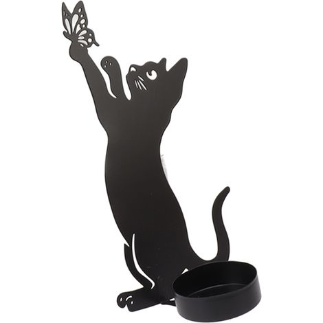 Bougeoir Chat Papillon Décoratif - Support Bougie Durable pour Mariage, Dîner, Fête et Décoration Intérieure (1/5)