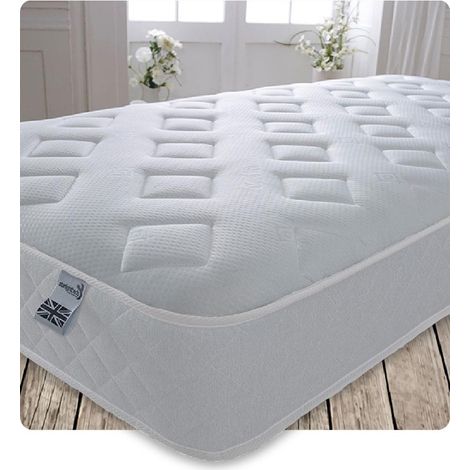 Starlight Beds – Kingsize Mattress. 7.5 Inch Deep Sprung Kingsize Memory Fibre Mattress with a Diamond Design Cool Touch Top Panel and White Border (5ft Kingsize Mattress - 150cm x 200cm ) (1/2)