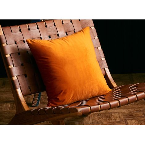 Coussin carre 45x45cm en velours orange tyga (1/2)