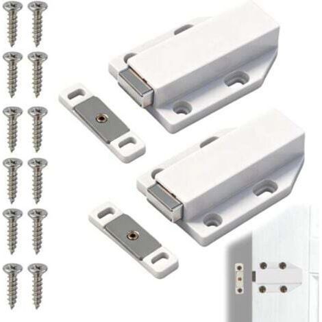 Lot de 2 Aimants Poussoir Push to Open, Loquets Magnétiques pour Portes de Placard, Tiroirs de Cuisine et Meubles, Système de Fermeture Pratique et Élégant, Installation Simple et Flexible (1/4)
