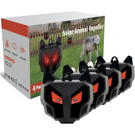 Difesa Solare Anti Animali, 4 Pacchetti, Impermeabile, per Giardino, Notte, Gatti/Cani/Uccelli/Topi (1/4)