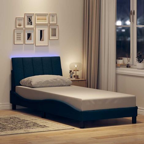 Bettgestell ohne Matratze "Hanko" Blau 90x200 cm Stoff