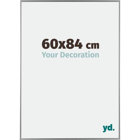 Your Decoration - 60x84 cm - Cadre Photo en Plastique Avec Verre acrylique - Anti-Reflet - Excellente Qualité - Argent Brillant - Cadre Decoration Murale - Evry.