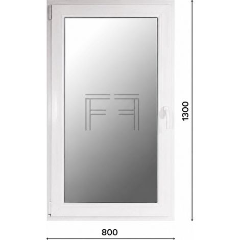 Fintex-finestra in PVC bianco singola anta 800X1300 apertura a sinistra, doppio vetro, PROFILO A L (1/3)