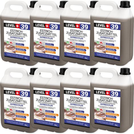 LEVEL+ Estrichzusatzmittel für Heizestrich Betonzusatz Zementestrich L+39 - 40L