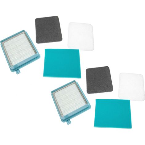 vhbw 8-tlg. Filter-Set kompatibel mit Philips PowerPro Compact FC8472, FC8471/01 Staubsauger - 4x Abluft-Filter, 2x HEPA-Filter, 2x Motoreinlassfilter (1/5)