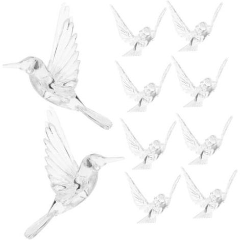20 Pièces Oiseau Acrylique Oiseau Volant Bricolage Ornements d'oiseaux irisés Ornements Acrylique Suspendus Suspension Acrylique Transparente décoration de Plafond Suspendu (1/4)