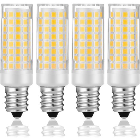 XEPHO Ampoule LED E12 5W AC220-240V 3000K blanc chaud, équivalent 50W halogène, hotte aspirante, machine à coudre, applique, plafonnier, lot de 4 (1/5)