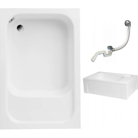 Receveur de douche rectangle 120x80 cm – Acrylique durable – Hauteur 40,5 cm – Siphon inclus – Antibactérien et résistant aux rayures (1/4)
