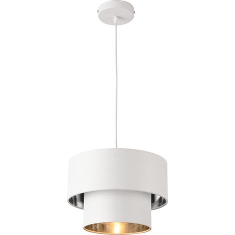 Hängeleuchte Lopar Ø 30 cm Weiß/Silber lux.pro