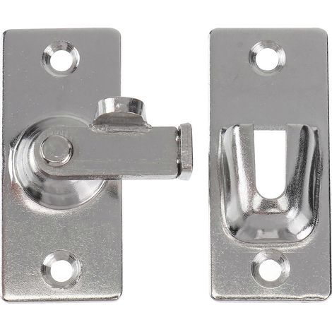 1 pêne dormant à angle droit pour porte coulissante, en acier inoxydable 304, avec loquet à 90 degrés (argenté) (1/5)
