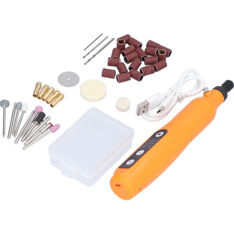 Stylo de meulage électrique rotatif sans fil à 5 vitesses avec lampe de travail LED 3,7 V 10 W (1/5)