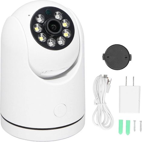 Drahtlose Kamera mit WLAN, 1080p, Zwei-Wege-Audio-Alarmfunktion, Heimüberwachungskamera, 100–240 V, für Büros, US-Stecker