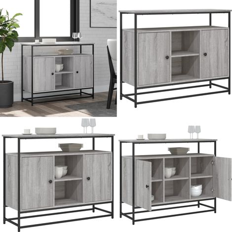 Sideboard Grau Sonoma 100x35x80 cm Holzwerkstoff - Schreibtisch - Wohnzimmermöbel - Sideboard Grau - Holz Sideboard - Regal - Home & Living (1/5)